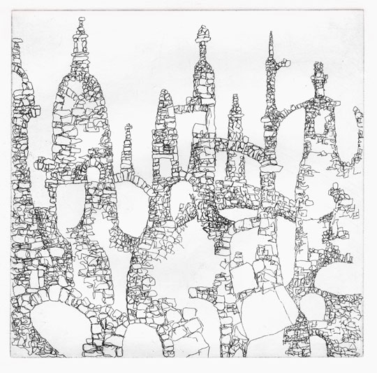 Bild: Gemaeuer (Radierung, 1997)