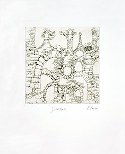  Radierung "Gemäuer" aus der Radierfolge Gewerke (2016)