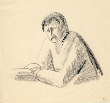 Bild: Mann im Cafenion (Bleistiftzeichnung)